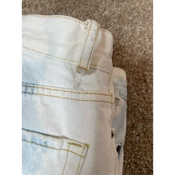 PacSun High Rise straight jeans 5 button up SZ 24" DIY bleached distressed holey - Picture 7 of 11